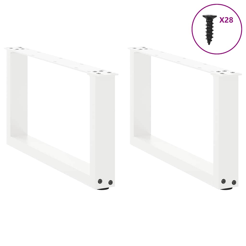 Vidaxl salontafelpoten 2 st u-vormig 70x(30-31) cm staal wit