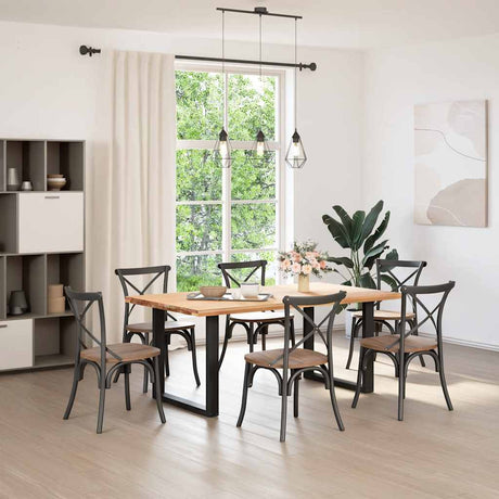 Vidaxl eettafelpoten 2 st u-vormig 90x(72-73) cm staal zwart