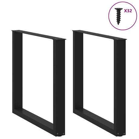 Vidaxl eettafelpoten 2 st u-vormig 90x(72-73) cm staal zwart