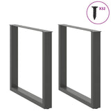 Vidaxl eettafelpoten 2 st u-vormig 90x(72-73) cm staal antraciet