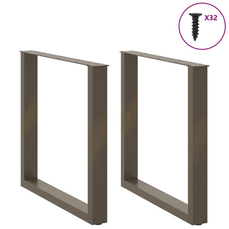 Vidaxl eettafelpoten 2 st u-vormig 90x(72-73) cm staal naturel