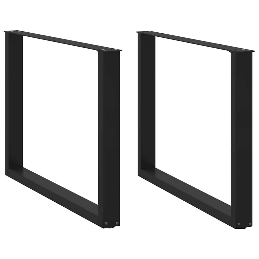 Vidaxl eettafelpoten 2 st u-vormig 100x(72-73) cm staal zwart