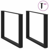 Vidaxl eettafelpoten 2 st u-vormig 100x(72-73) cm staal zwart