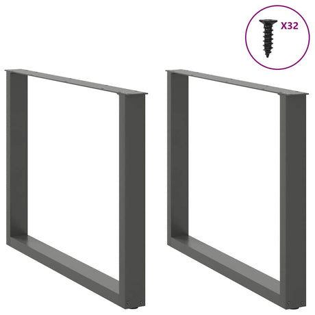 Vidaxl eettafelpoten 2 st u-vormig 100x(72-73) cm staal antraciet