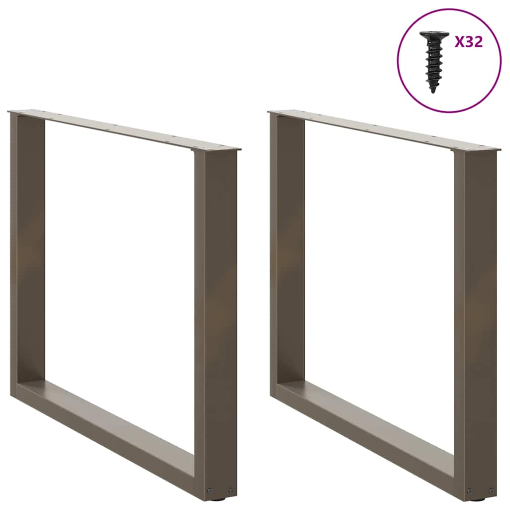 Vidaxl eettafelpoten 2 st u-vormig 100x(72-73) cm staal naturel