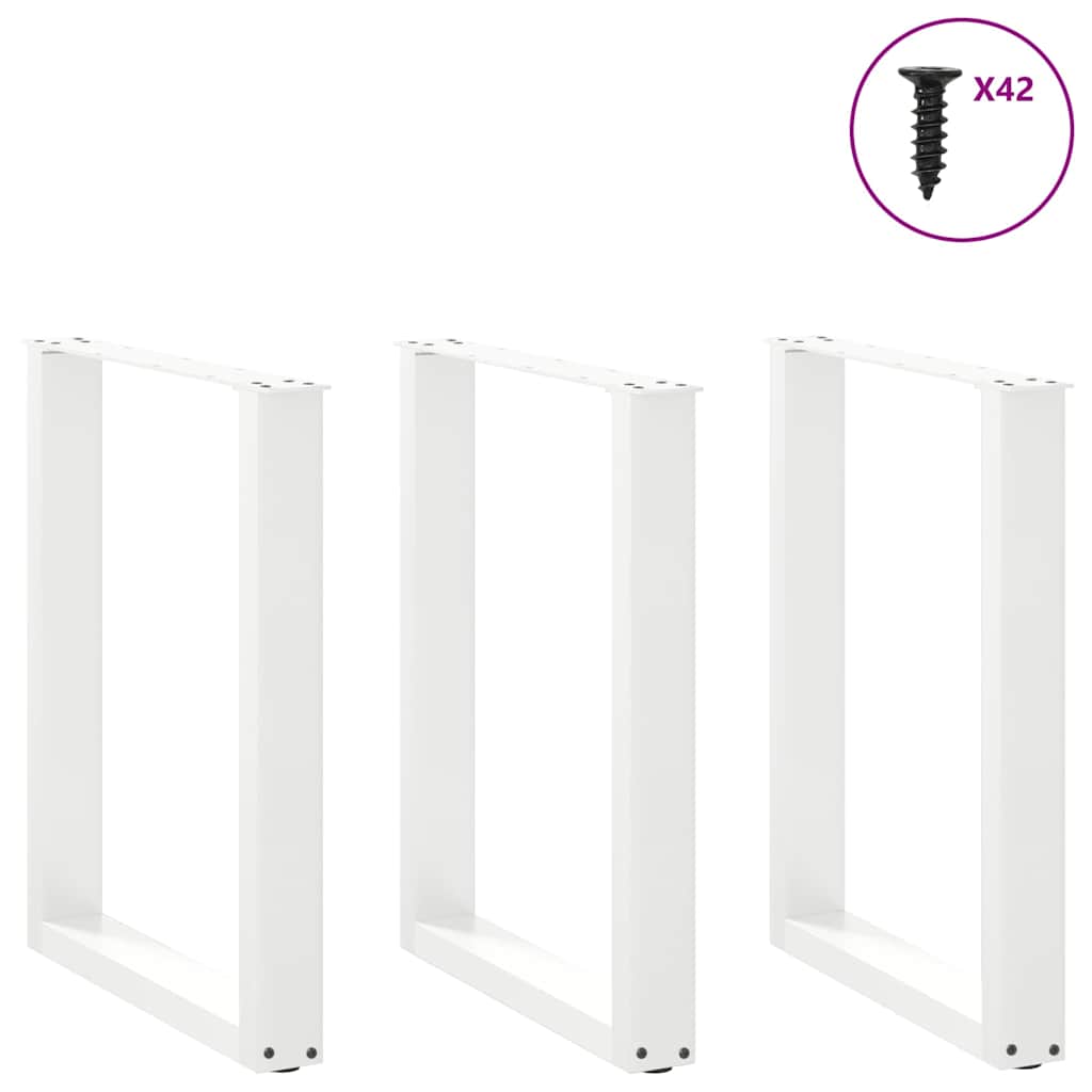 Vidaxl eettafelpoten 3 st u-vormig 70x(72-73) cm staal wit
