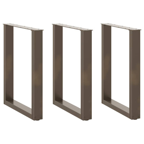 Vidaxl eettafelpoten 3 st u-vormig 70x(72-73) cm staal naturel