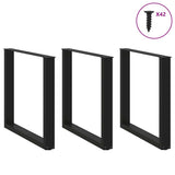 Vidaxl eettafelpoten 3 st u-vormig 80x(72-73) cm staal zwart
