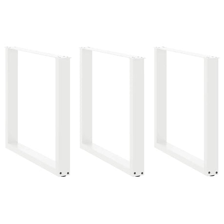 Vidaxl eettafelpoten 3 st u-vormig 80x(72-73) cm staal wit