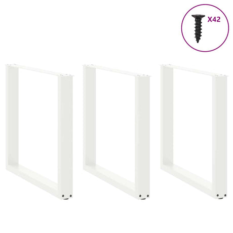 Vidaxl eettafelpoten 3 st u-vormig 80x(72-73) cm staal wit