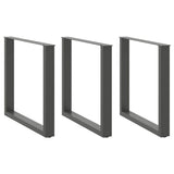 Vidaxl eettafelpoten 3 st u-vormig 80x(72-73) cm staal antraciet