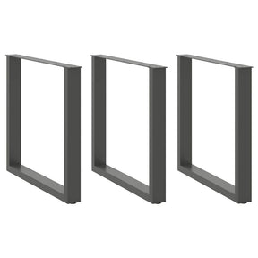 Vidaxl eettafelpoten 3 st u-vormig 80x(72-73) cm staal antraciet