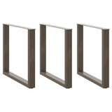 Vidaxl eettafelpoten 3 st u-vormig 80x(72-73) cm staal naturel