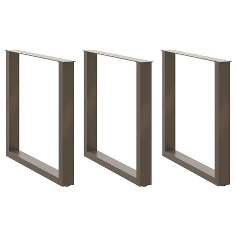 Vidaxl eettafelpoten 3 st u-vormig 80x(72-73) cm staal naturel