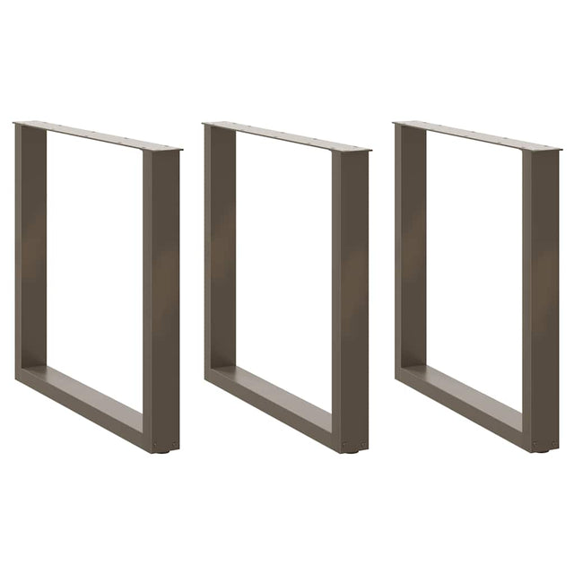 Vidaxl eettafelpoten 3 st u-vormig 80x(72-73) cm staal naturel