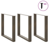 Vidaxl eettafelpoten 3 st u-vormig 80x(72-73) cm staal naturel