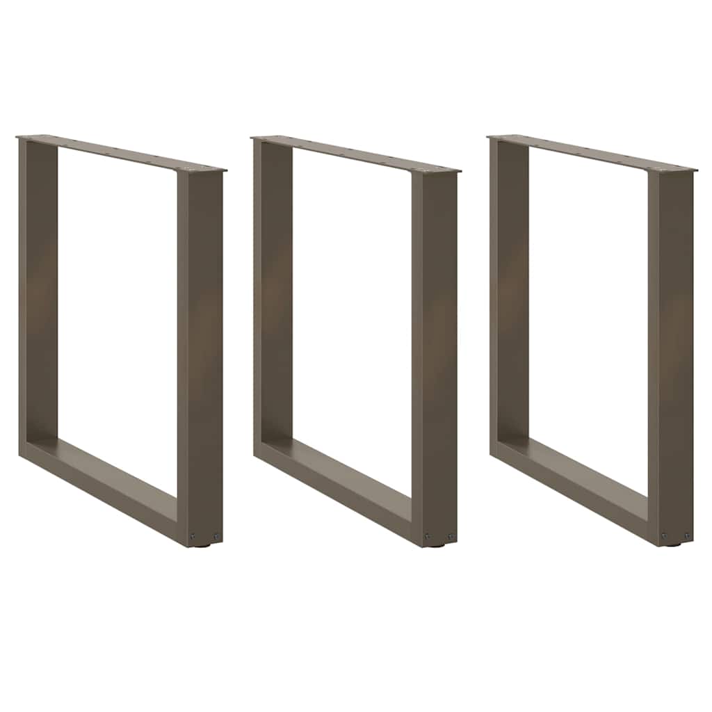 Vidaxl eettafelpoten 3 st u-vormig 90x(72-73) cm staal naturel