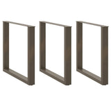 Vidaxl eettafelpoten 3 st u-vormig 90x(72-73) cm staal naturel
