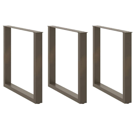 Vidaxl eettafelpoten 3 st u-vormig 90x(72-73) cm staal naturel
