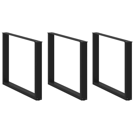 Vidaxl eettafelpoten 3 st u-vormig 100x(72-73) cm staal zwart