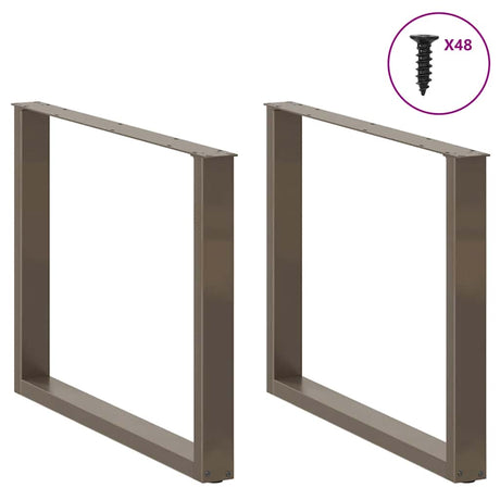 Vidaxl eettafelpoten 3 st u-vormig 100x(72-73) cm staal naturel