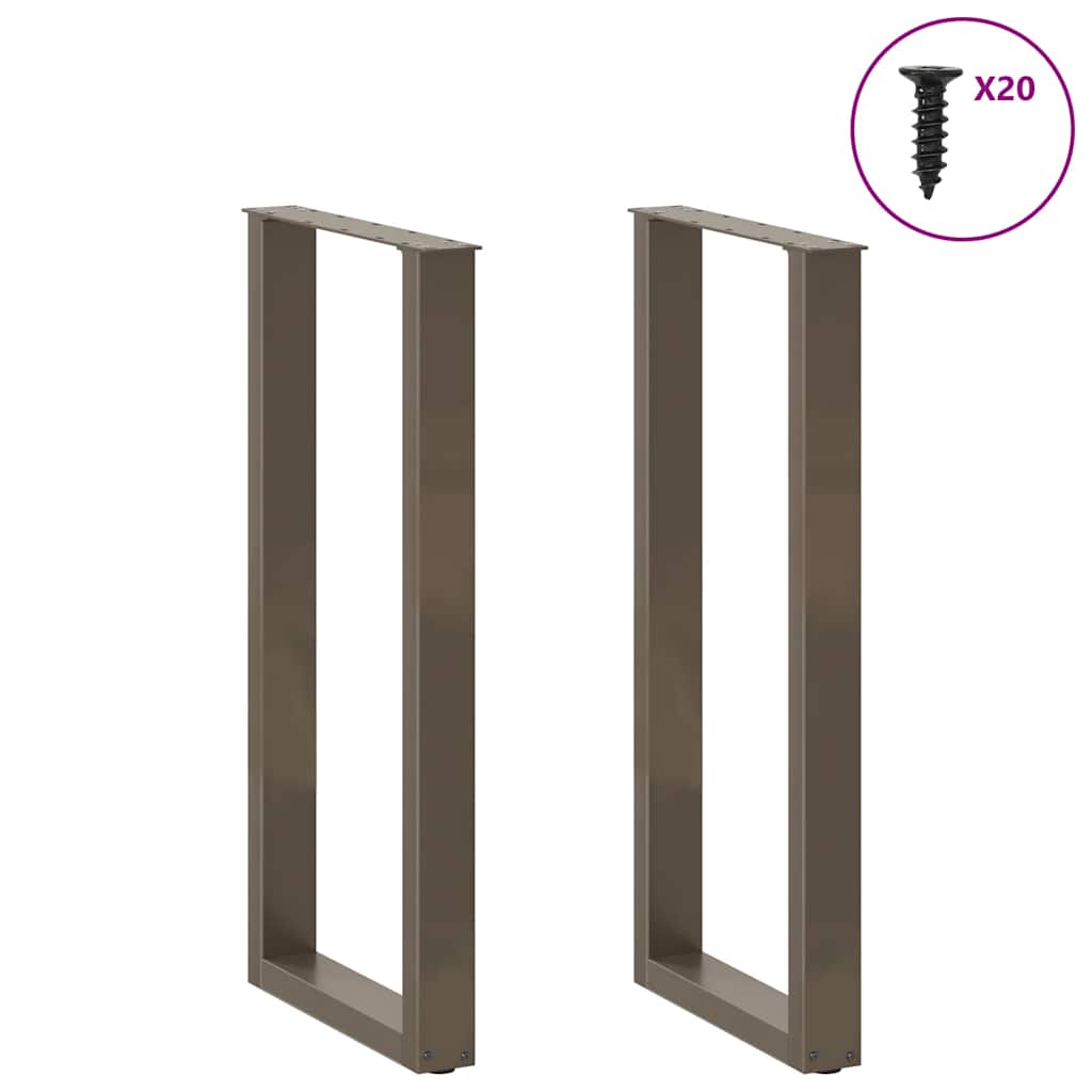 Vidaxl bartafelpoten 2 st u-vormig 40x(100-101) cm staal naturel