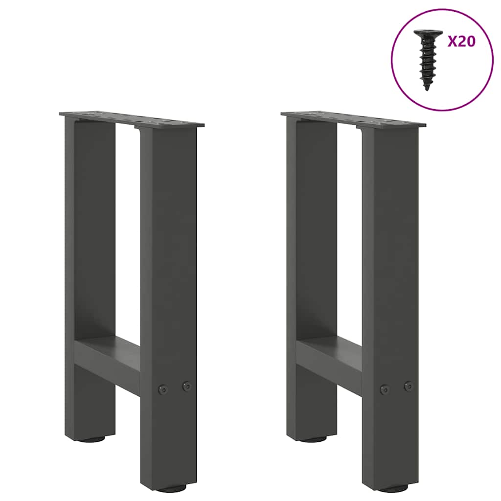 Vidaxl salontafelpoten 2 st 38x(42-43) cm staal antraciet