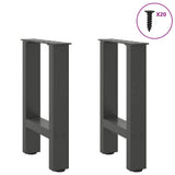 Vidaxl salontafelpoten 2 st 38x(42-43) cm staal antraciet