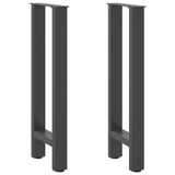 Vidaxl console tafelpoten 2 st 28x(72-73) cm staal antraciet