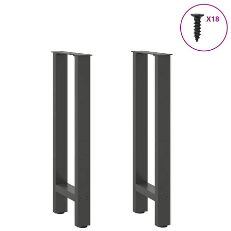 Vidaxl console tafelpoten 2 st 28x(72-73) cm staal antraciet