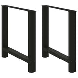 Vidaxl eettafelpoten 2 st 70x(72-73) cm staal zwart