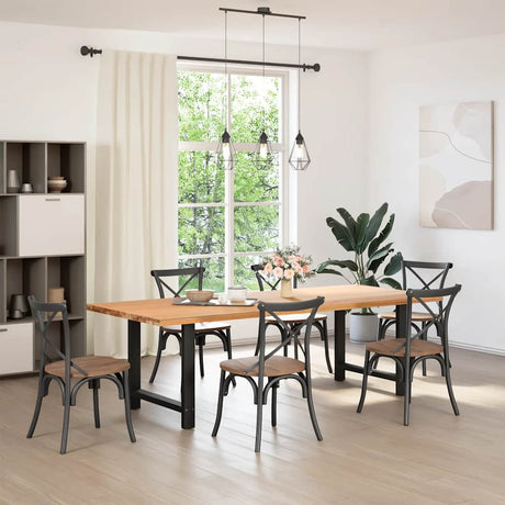 Vidaxl eettafelpoten 2 st 70x(72-73) cm staal zwart