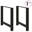 Vidaxl eettafelpoten 2 st 70x(72-73) cm staal zwart