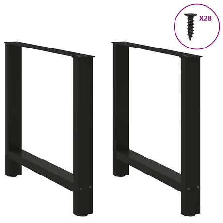 Vidaxl eettafelpoten 2 st 70x(72-73) cm staal zwart