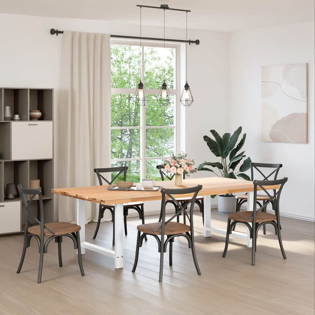 Vidaxl eettafelpoten 2 st 90x(72-73) cm staal wit
