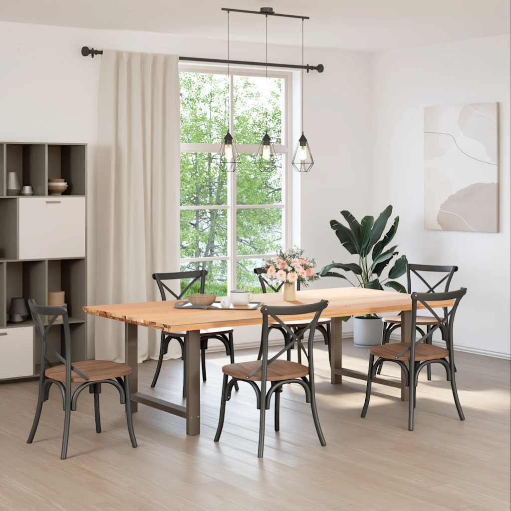 Vidaxl eettafelpoten 2 st 90x(72-73) cm staal naturel