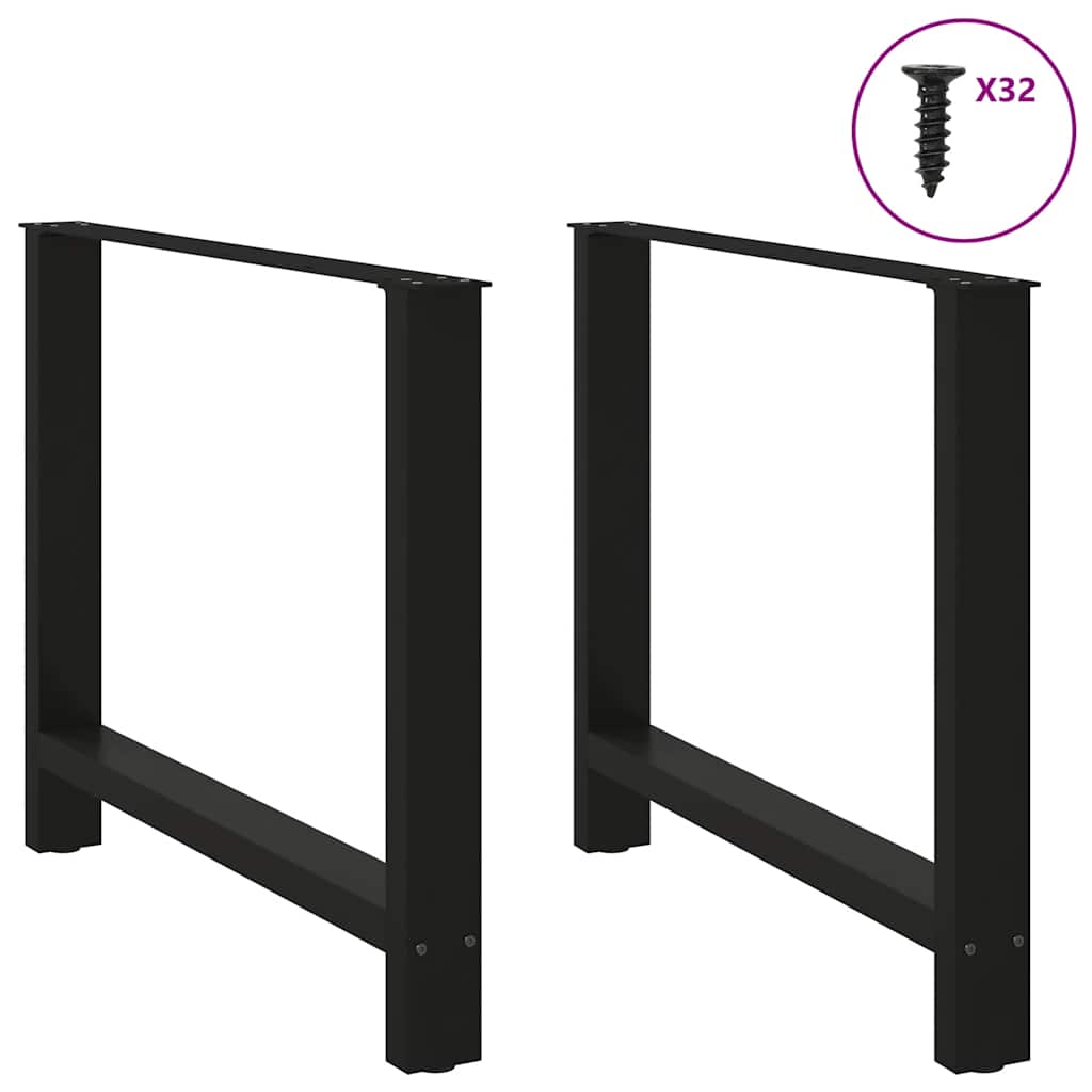 Vidaxl eettafelpoten 2 st 100x(72-73) cm staal zwart