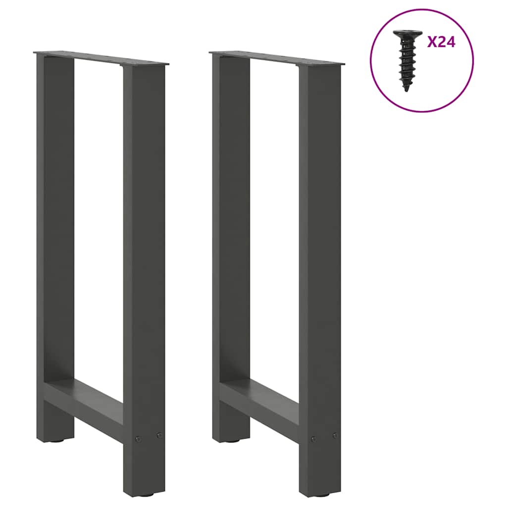 Vidaxl bartafelpoten 2 st 50x(90-91) cm staal antraciet