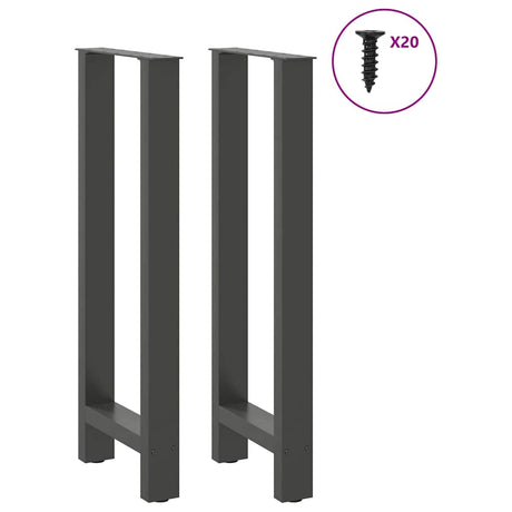 Vidaxl bartafelpoten 2 st 40x(100-101) cm staal antraciet