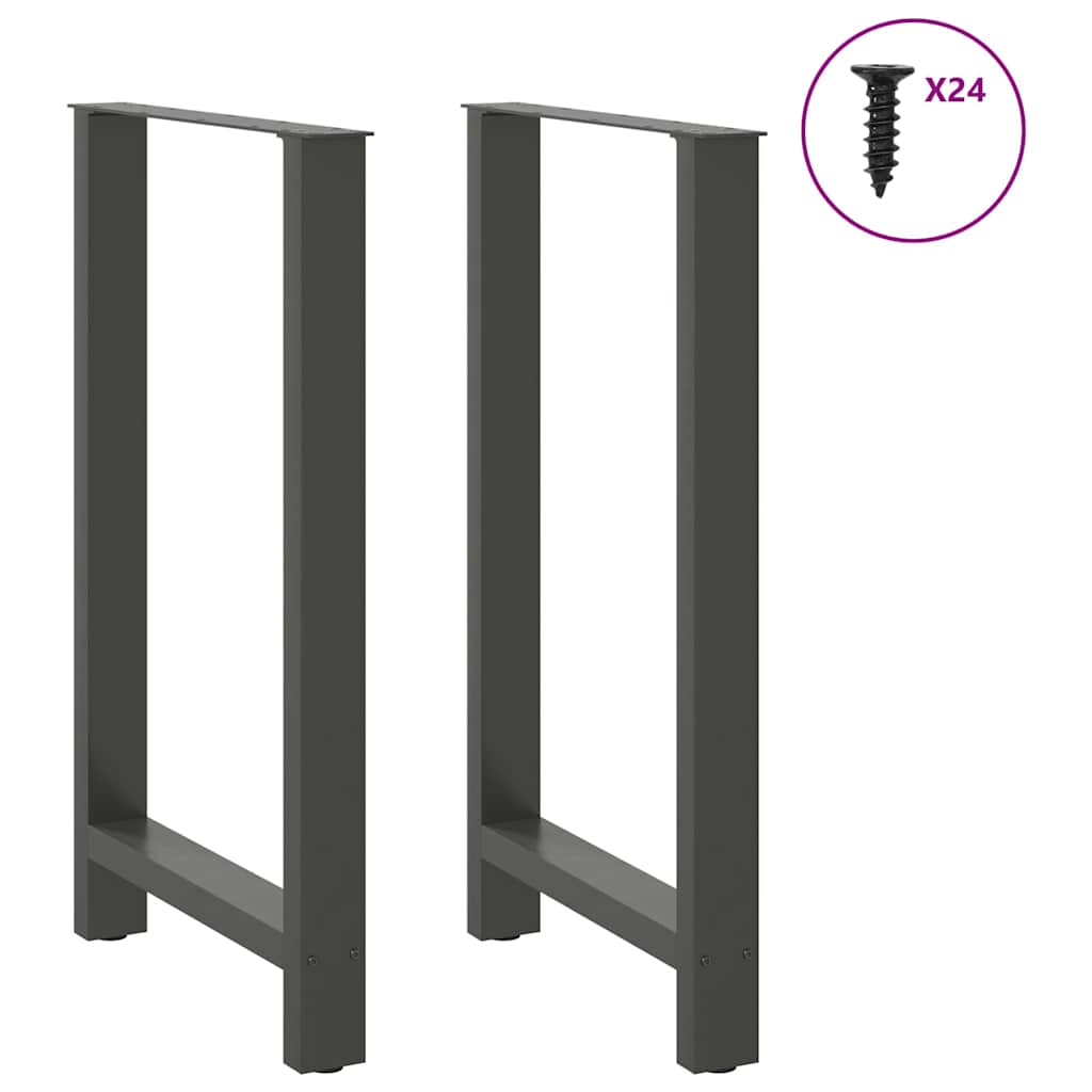 Vidaxl bartafelpoten 2 st 60x(100-101) cm staal antraciet