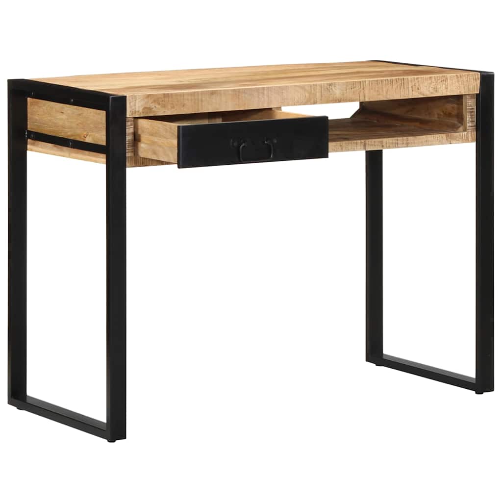 Vidaxl bureau 100x50x75 cm massief ruw mangohout