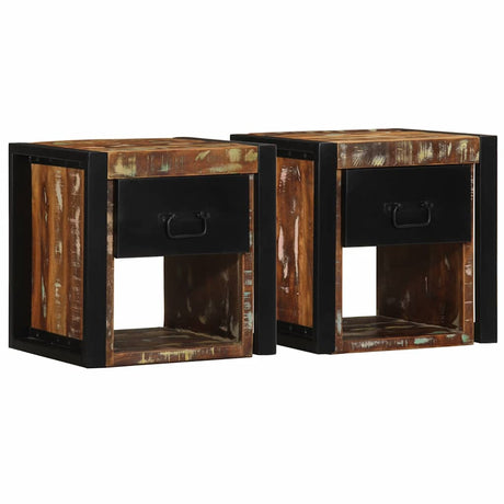 Vidaxl nachtkastjes 2st 40x35x40cm massief gerecycled hout meerkleurig