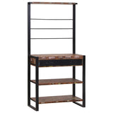 Vidaxl keukenrek multikleur en zwart 80 x 40 x 160 cm