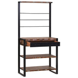 Vidaxl keukenrek multikleur en zwart 80 x 40 x 160 cm