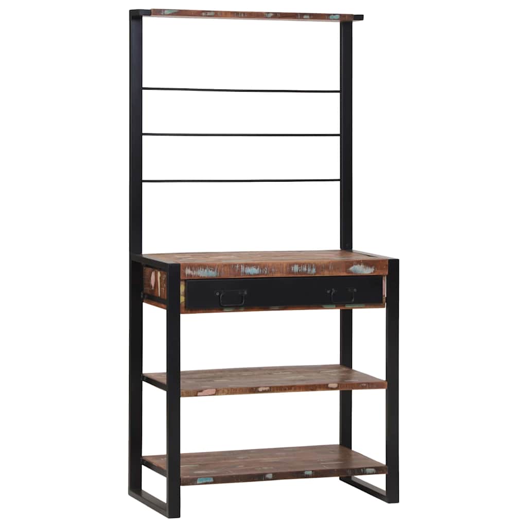 Vidaxl keukenrek multikleur en zwart 80 x 40 x 160 cm