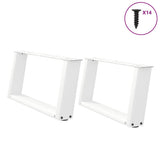 Vidaxl salontafelpoten 2 st u-vormig 60x(30-31) cm staal wit