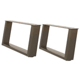 Vidaxl salontafelpoten 2 st u-vormig 60x(30-31) cm staal naturel