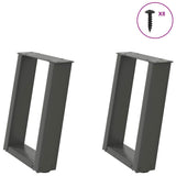 Vidaxl salontafelpoten 2 st u-vormig 28x(42-43) cm staal antraciet