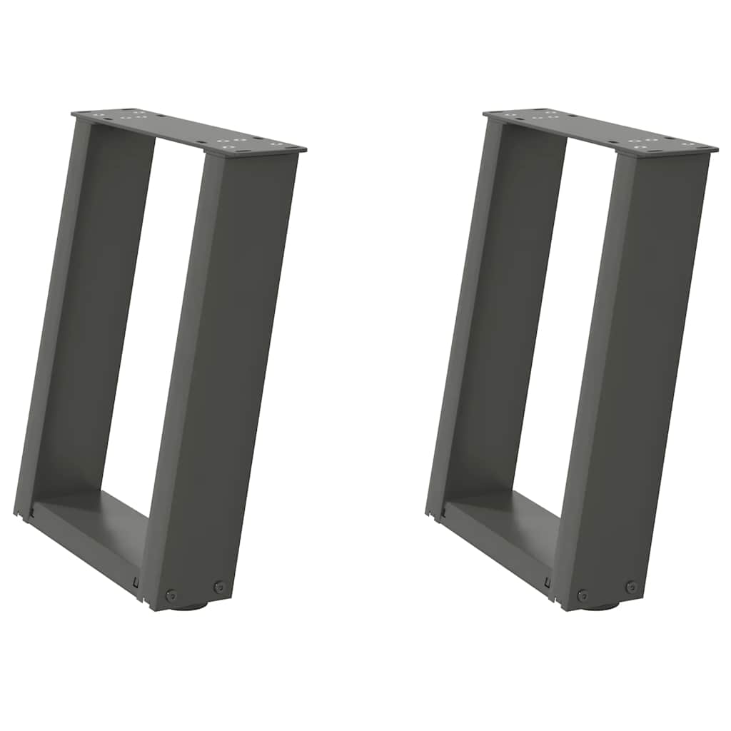 Vidaxl salontafelpoten 2 st u-vormig 28x(42-43) cm staal antraciet