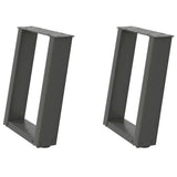 Vidaxl salontafelpoten 2 st u-vormig 28x(42-43) cm staal antraciet